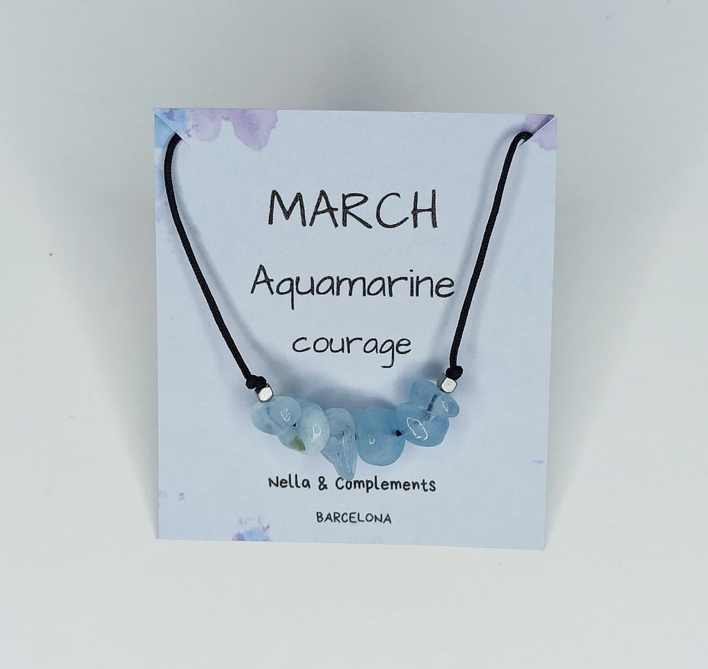 Collar piedra de nacimiento Marzo | Piedra natal de Marzo.