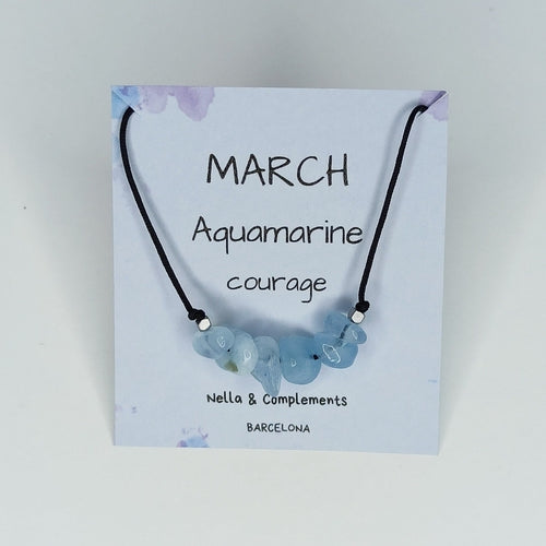 Collar piedra de nacimiento Marzo | Piedra natal de Marzo.
