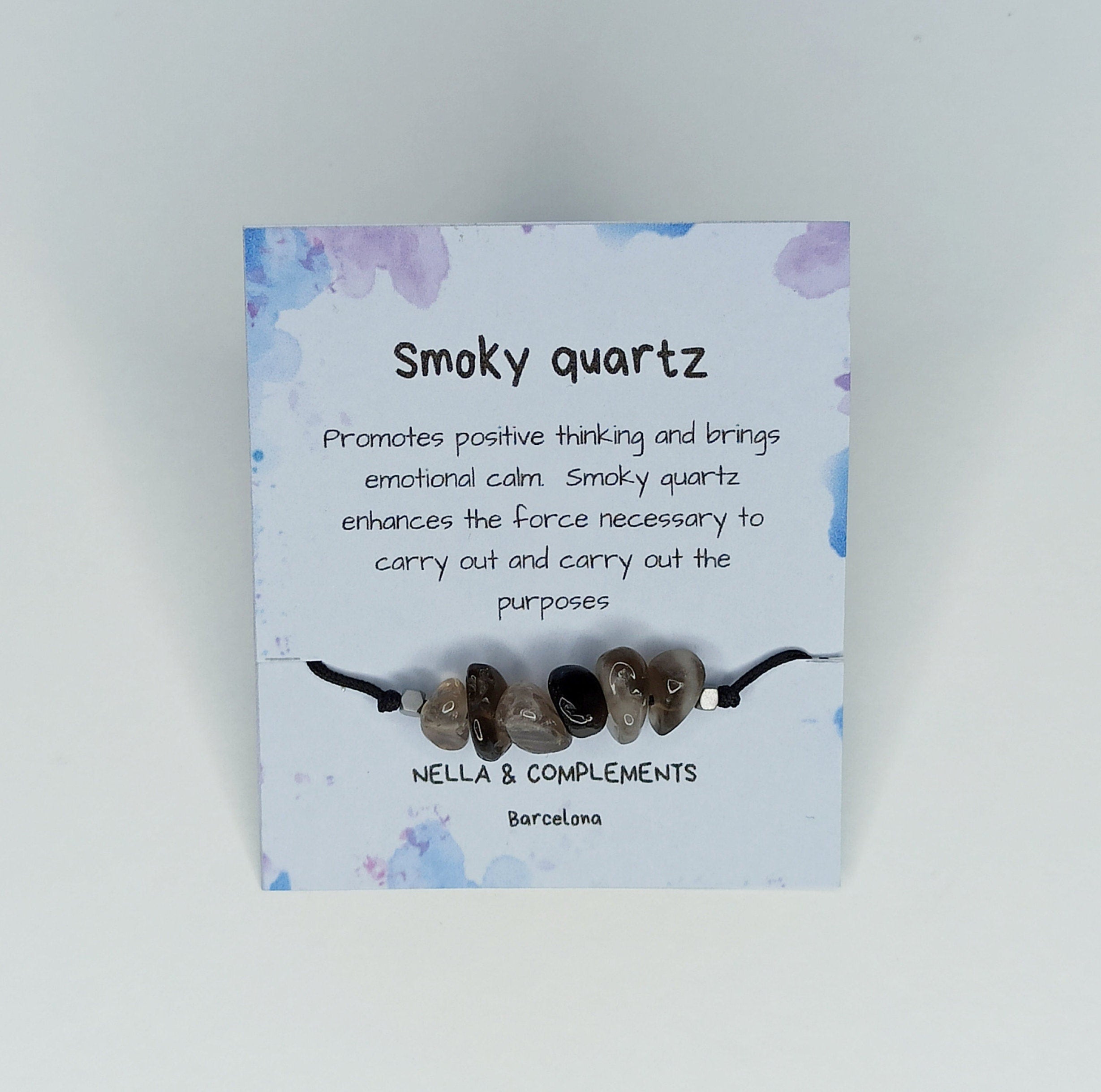 Pulsera Piedras de Cuarzo Ahumado | Piedra Natural.