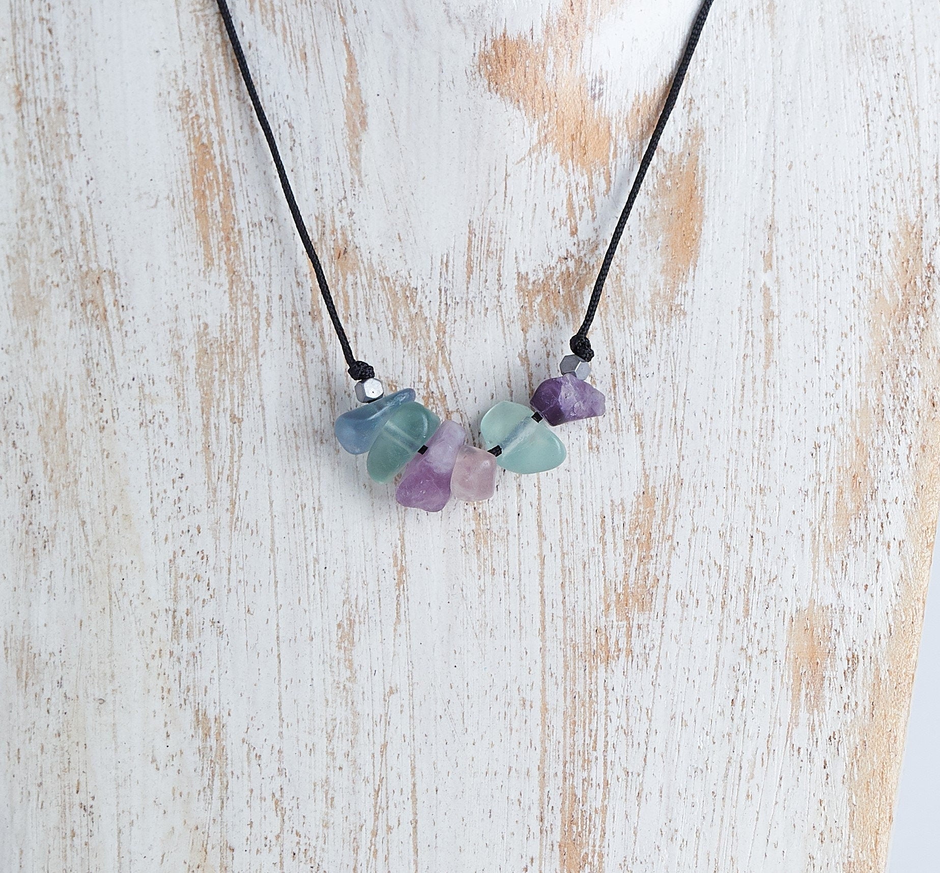 Collar Piedras de Fluorita Arcoíris | Piedra Natural