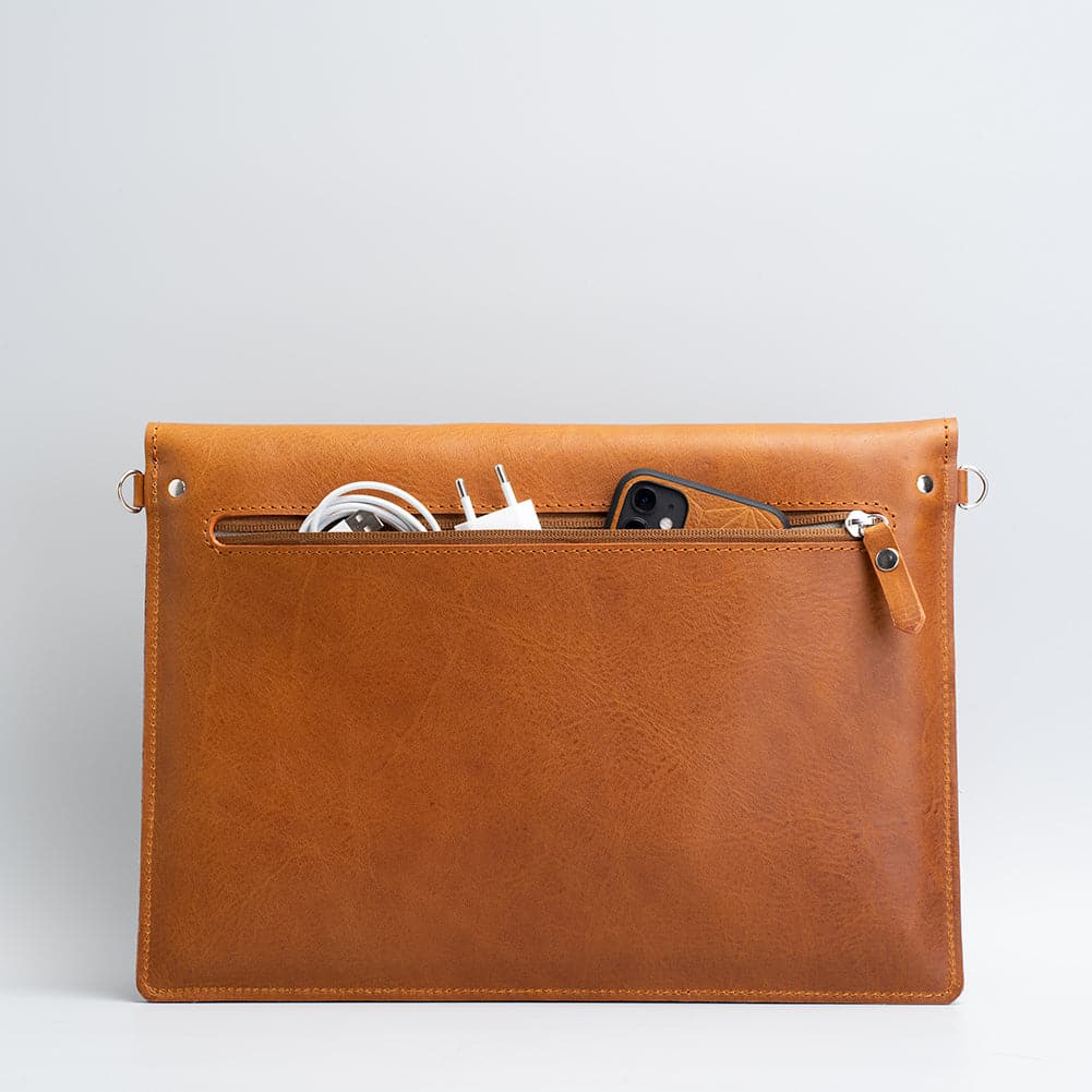 Leather MacBook Bag with Adjustable Strap.
