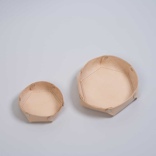 Leather desktop organizer.