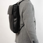 Leather laptop backpack - The Minimalist (Black).