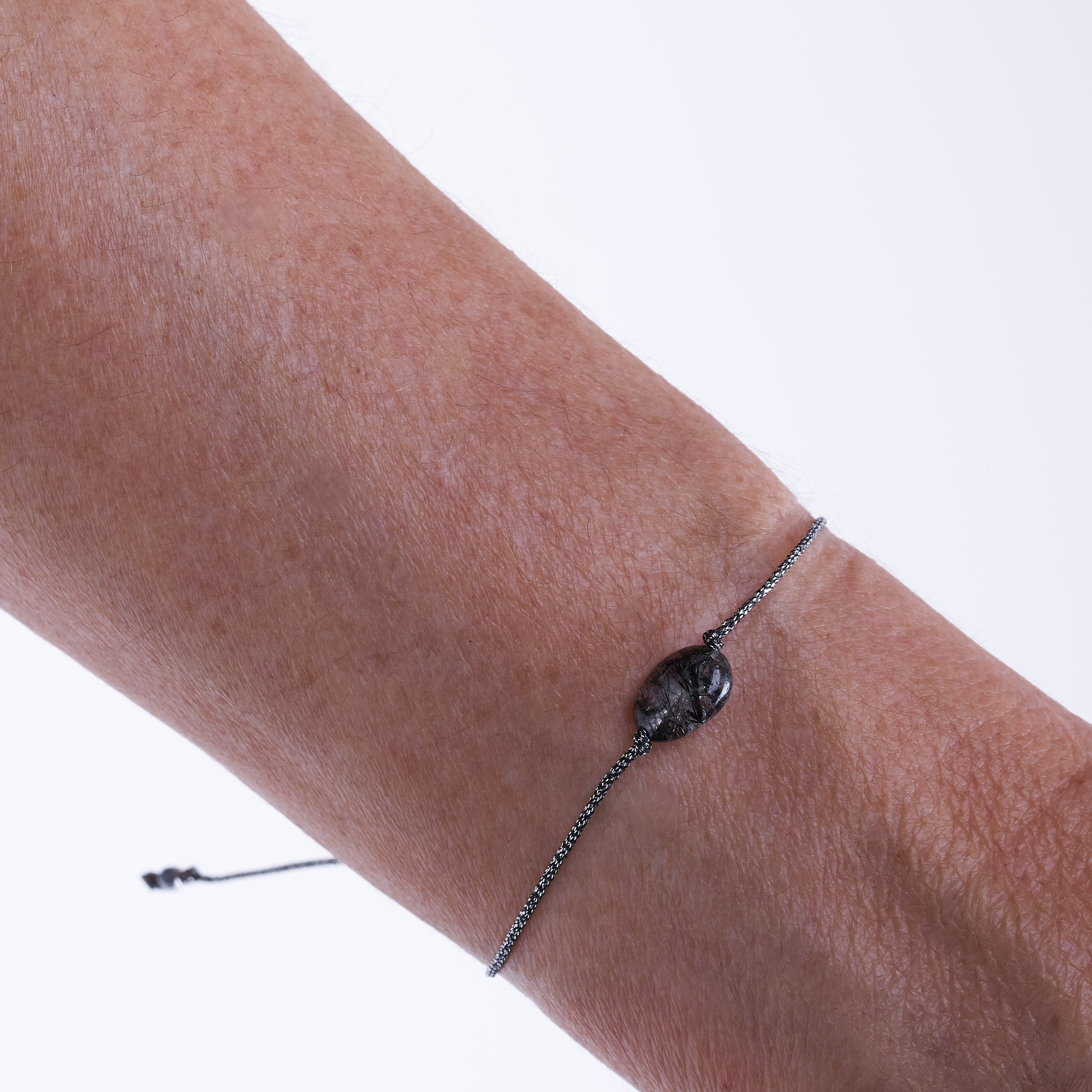 Pulsera Cuarzo Turmalina | Piedra en  Solitario.