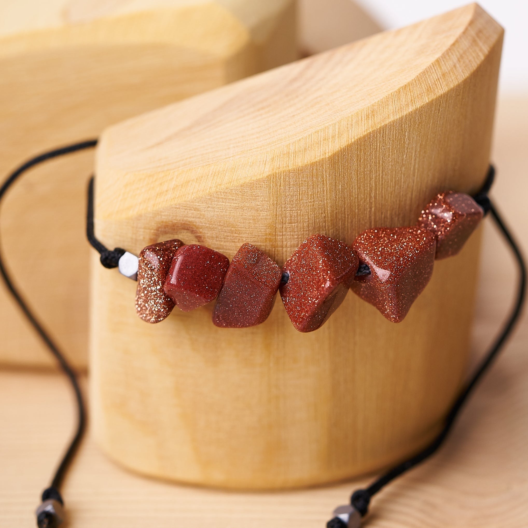 Pulsera Piedra de Lluvia de Oro | Piedra Natural.