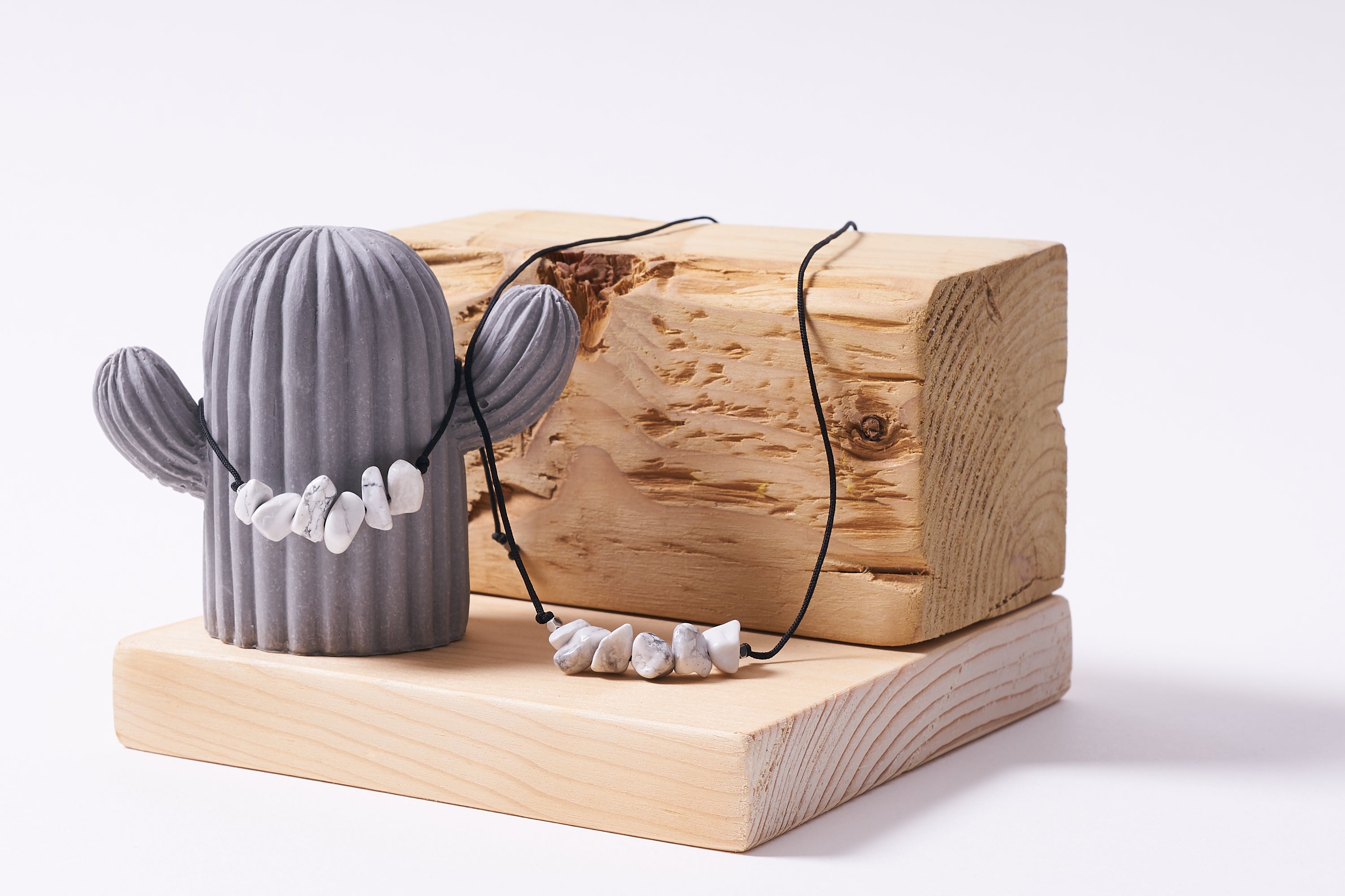 Pulsera Piedras de Howlita blanca | Piedra Natural.