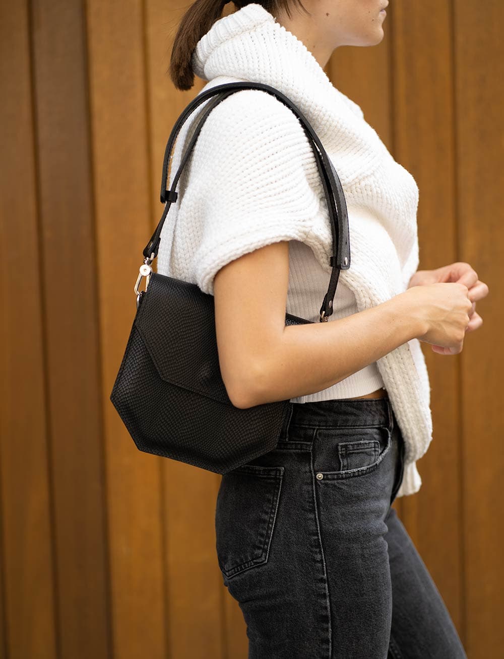 Embossed snake print purse - Hypatia.