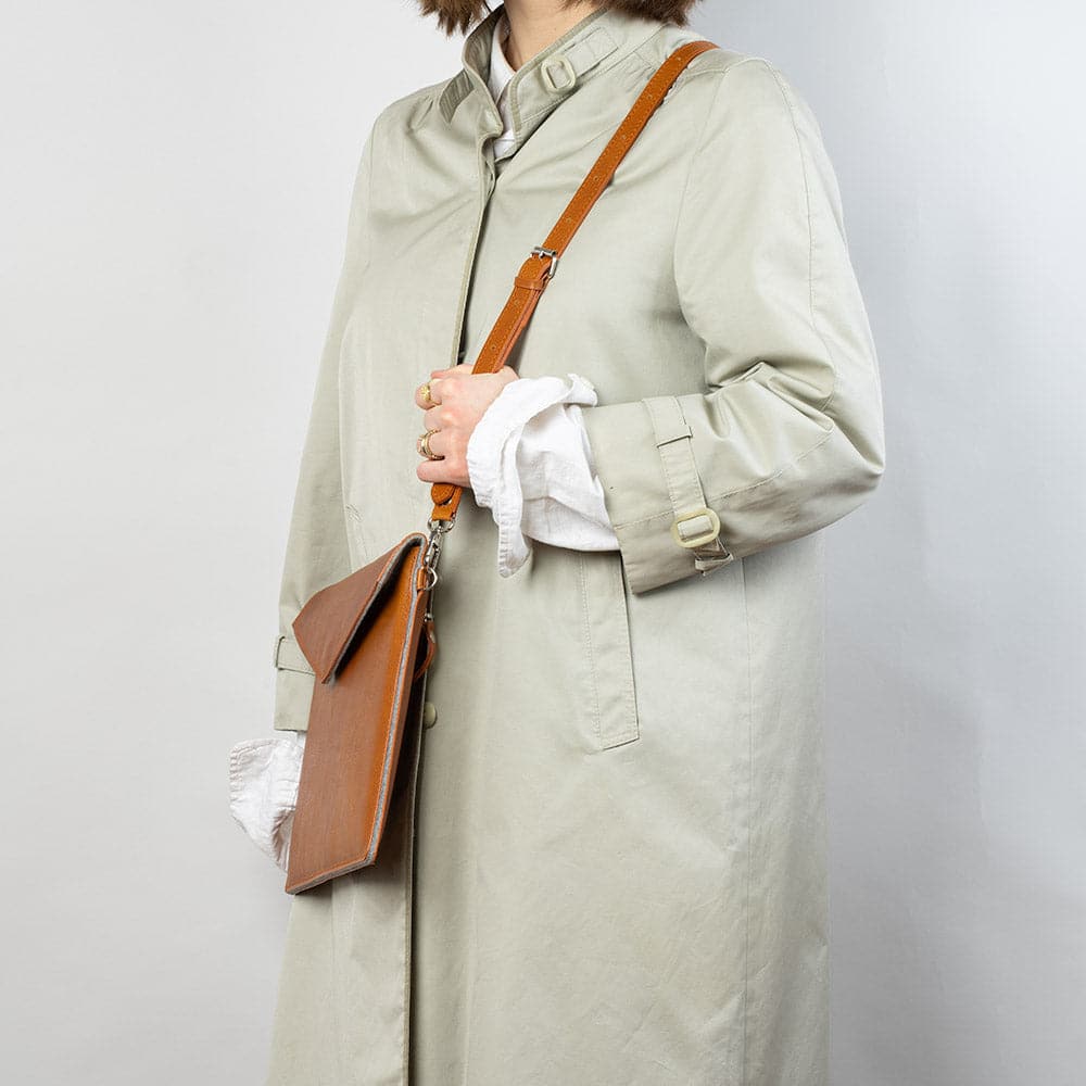 Leather Bag for MacBook with a pocket for iPad